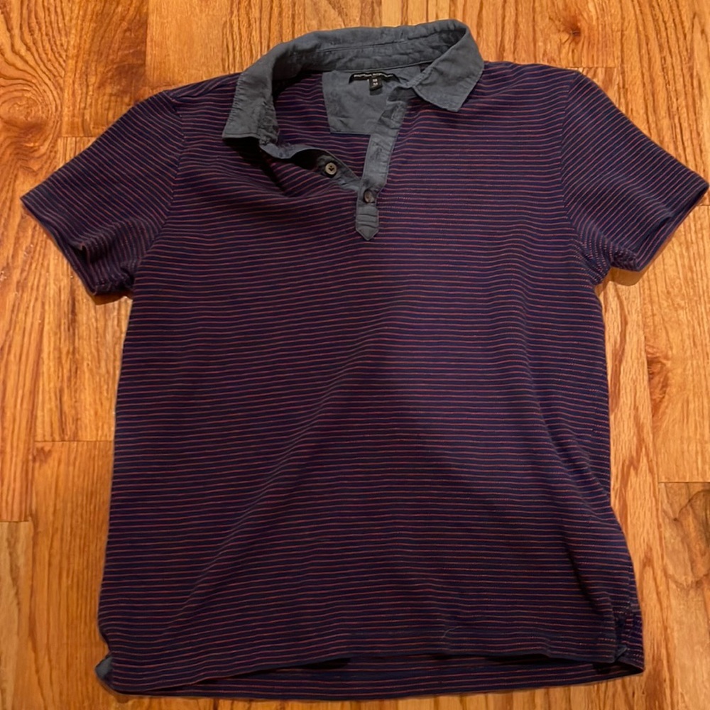 Banana Republic Purple/Red striped Polo M